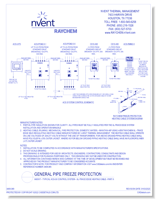 H60917 - Typical ACS-30 Control System - XL-Trace Edge Heating Cable