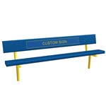 View 8' Bench with HDPE Sign In-Ground Mount