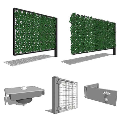 Freestanding Trellis Fence: Curved Panel Truss - Post Mounted Application with Snap Clip Attachment (5133X)