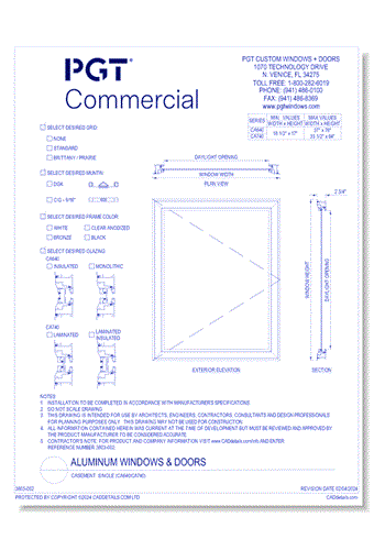 Casement: Single (CA640/CA740)
