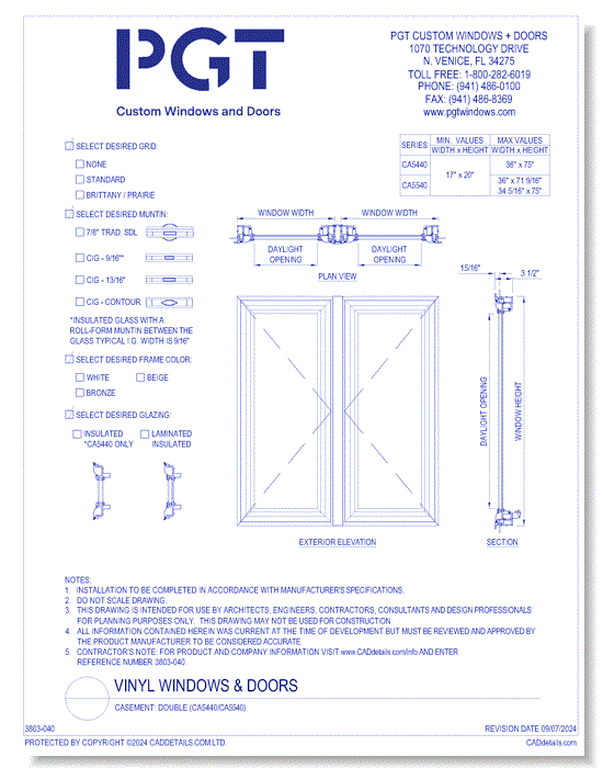 Casement: Double (CA5440/CA5540)