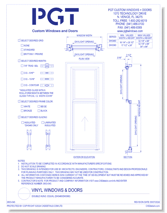 Double Hung: Equal (DH5460/DH5560)