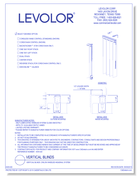 Vertical Blinds: Zirlon Wheeled Headrail System