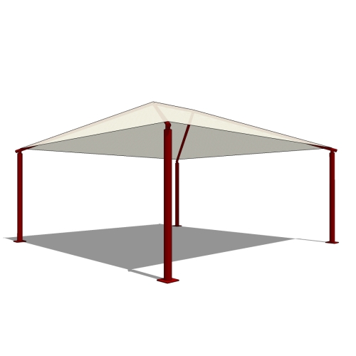 20' x 20' Square Shade with 8' Height, Glide Elbow™, and In-Ground Mount