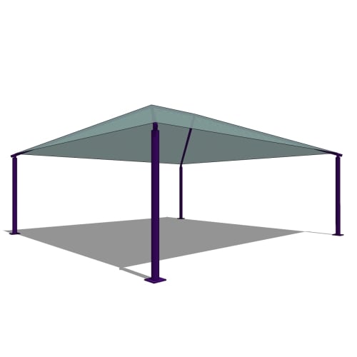 24' x 24' Square Shade with 8' Height, Glide Elbow™, and In-Ground Mount