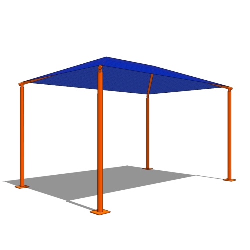 10' x 15' Rectangle Shade with 8' Height, Glide Elbow™, and In-Ground Mount
