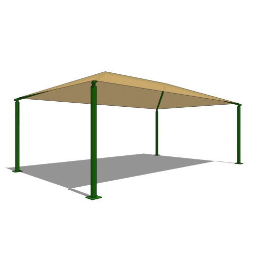 15' x 25' Rectangle Shade with 8' Height, Glide Elbow™, and In-Ground Mount