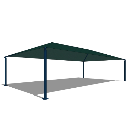 20' x 38' Rectangle Shade with 8' Height, Glide Elbow™, and In-Ground Mount