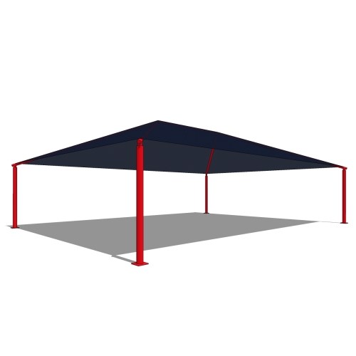 28' x 38' Rectangle Shade with 8' Height, Glide Elbow™, and In-Ground Mount