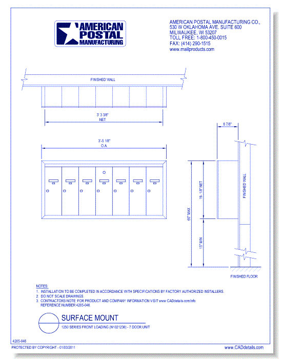1250 Series Front Loading (N1021236) - 7 Door Unit