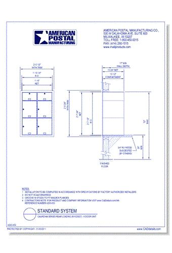 Gaurdian Series Rear Loading (N1023637) - 6 Door Unit