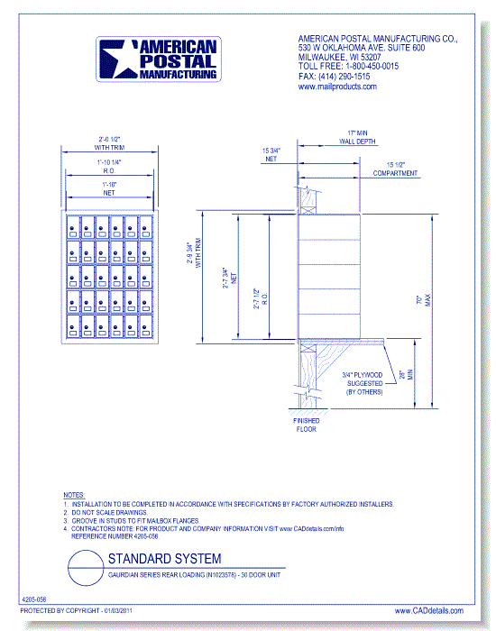 Gaurdian Series Rear Loading (N1023578) - 30 Door Unit