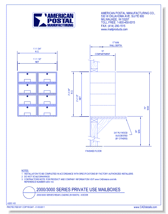 2000/3000 Series Rear Loading (N1004574) - 8 Door Unit