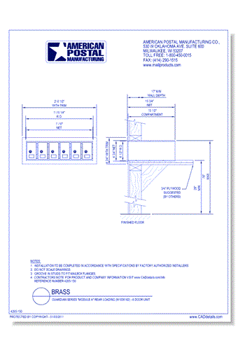 Guardian Series "Module A" Rear Loading (N1026162) - 6 Door Unit
