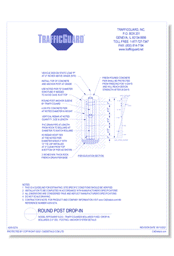 Model RFP3548R/F & DI3: TrafficGuard® Bollards Fixed / Drop-In Bollards, Design & Construction Data