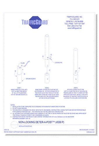 HDPE Non-Locking Deter-A-Post™ (4536 P): Plastic Bollard Installation Details