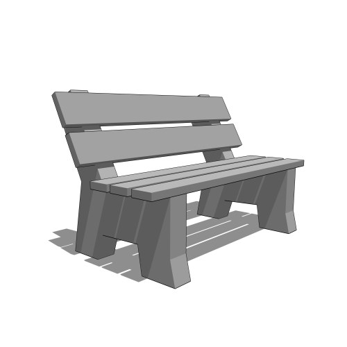 BECxxAP: "The Asbury Park Bench" Concrete with Wood Slats Park Bench with Back