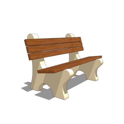 BECxxC: "The Coventry Bench" Concrete with Wood Slats Park Bench with Back