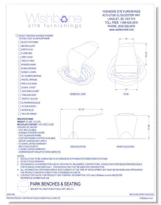 Beaver Tail Seat-Functional Art ( BTS-17 )