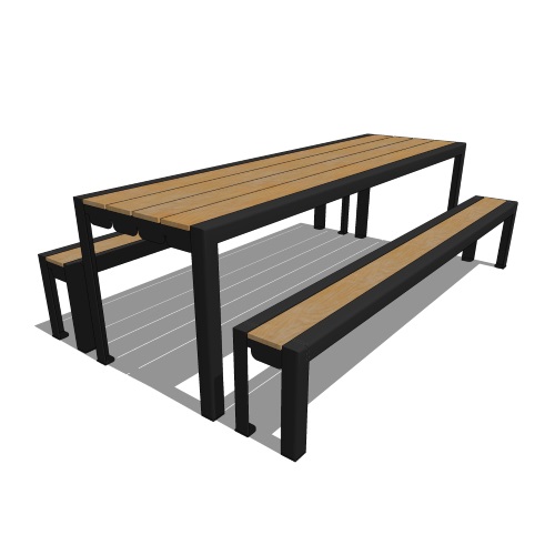 Model WN6-5471: Wynne Picnic Table - 96 x 30inch Table Top, Eight Foot Bench, Surface Mount
