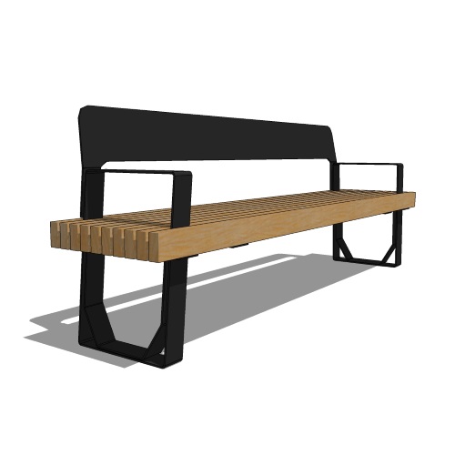 Model FS1-2000: FUSE Backed - Eight Foot, Backed Bench, Ipe