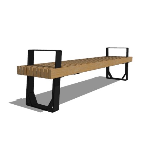 Model FS1-2100: FUSE Backless - Eight Foot, Backless Bench, Ipe