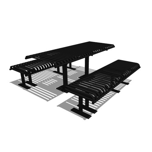 Model CV6-4361: CityView Picnic Table - 72 x 30inch Table Top, Six Foot Bench, Surface Mount