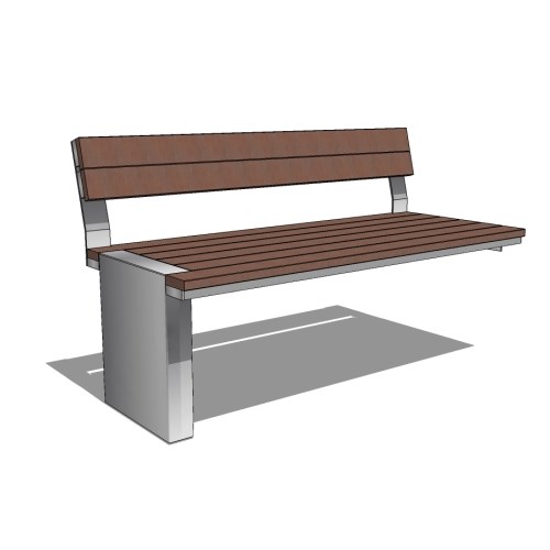 Ridgewood Modular Bench, 1 Left Leg (PS-692MR-1LL-AL-53-WD3-WD3)