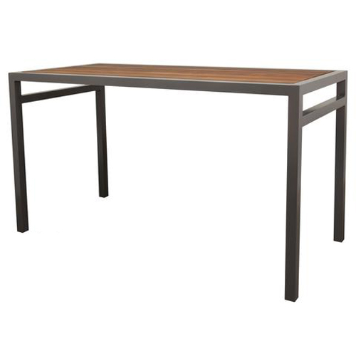 CAD Drawings BIM Models Hauser Industries Inc. Skyline Bar Table With Tropical Hardwood Slats