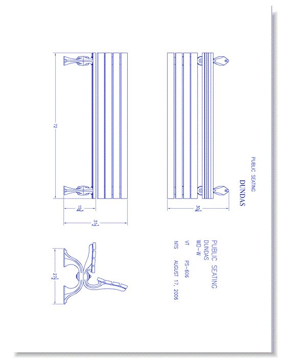 Dundas Bench (PS-606-AL-WD3-WD3)