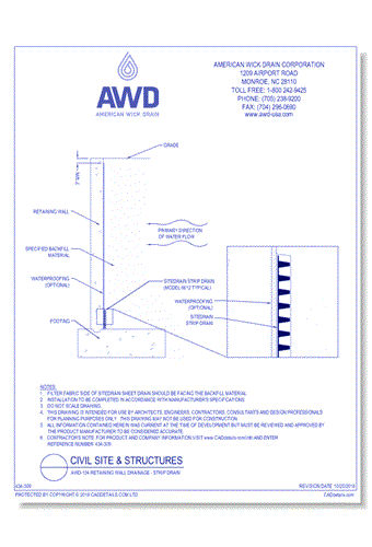 AWD-104	Retaining Wall Drainage - Strip Drain