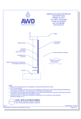 AWD-107	Bridge Abutment Drainage - Weep Hole