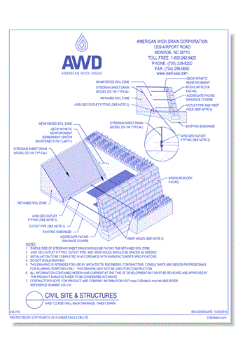 AWD-123	MSE Wall Back Drainage - Sheet Drain