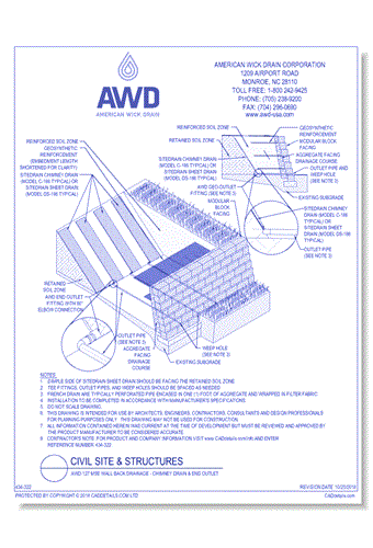 AWD-127	MSE Wall Back Drainage - Chimney Drain & End Outlet