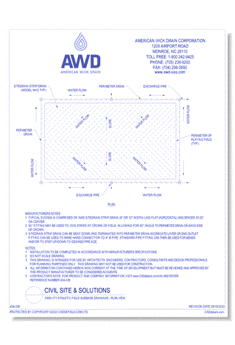 AWD-171 Athletic Field Subbase Drainage - Plan View