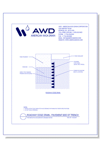AWD-151	Roadway Edge Drainage - Pavement Side of Trench
