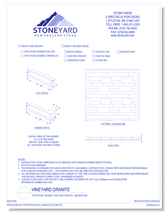 Vineyard Granite Ledgestone: Thin Stone Veneer