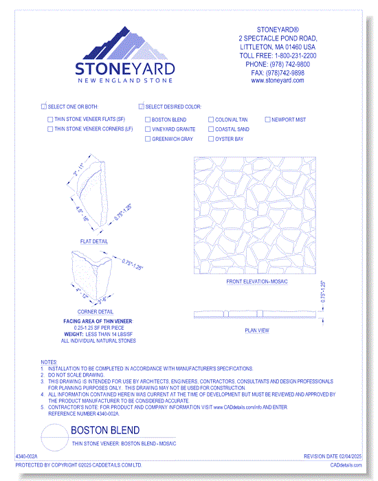 Thin Stone Veneer: Boston Blend Mosaic