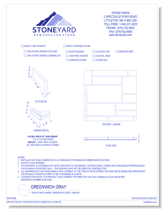 Greenwich Gray  Ashlar: Thin Stone Veneer