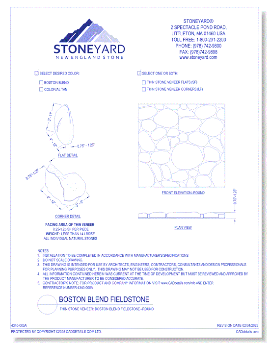 Boston Blend Round: Thin Stone Veneer