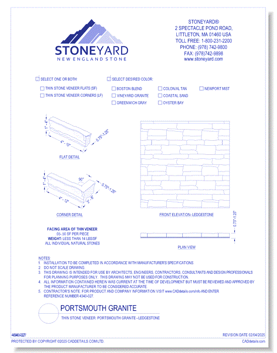 Thin Stone Veneer: Portsmouth Granite Ledgestone