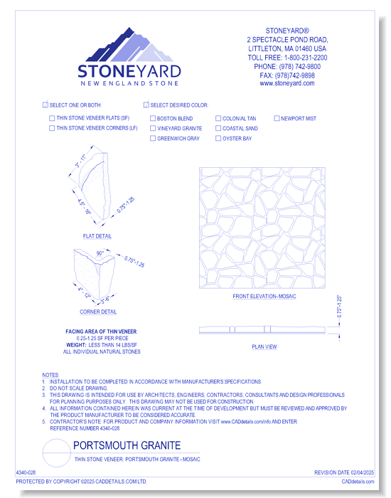 Thin Stone Veneer: Portsmouth Granite Mosaic
