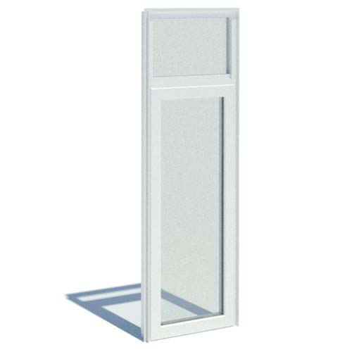 Series 7000 Doors: Standard Nail On - Outswing with Standard Hardware, Low Sill with Transom and 4" Kick Plate