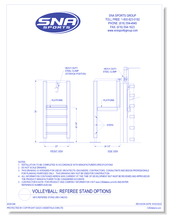 VB73 Referee Stand (rev.040210)