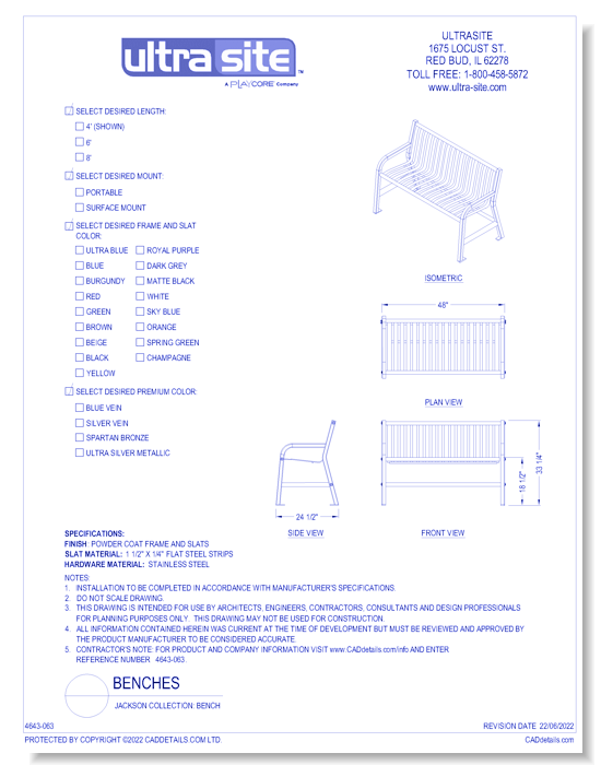 Jackson Collection: Bench