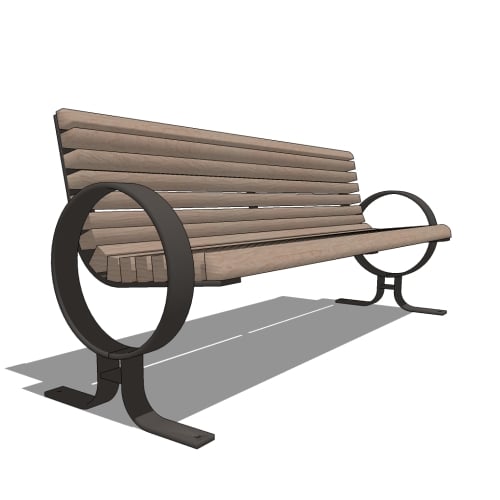 Walden™ Backed Bench: Circle Ends 6 Ft.