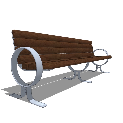 Walden™ Backed Bench: Circle Ends 8 Ft.
