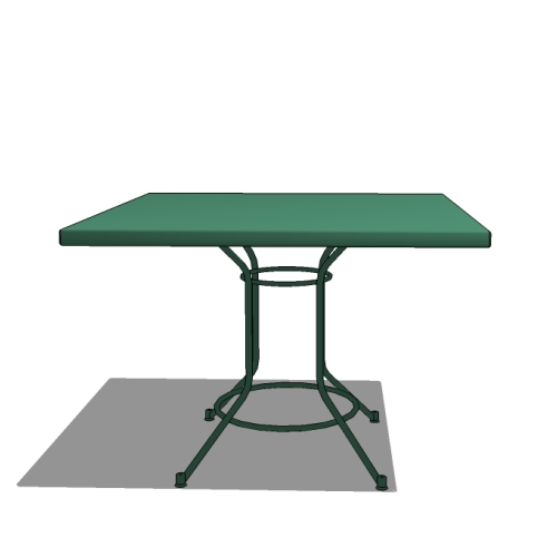 Rod Base Café Table: 36 or 42 In. Square, Rod Steel Base
