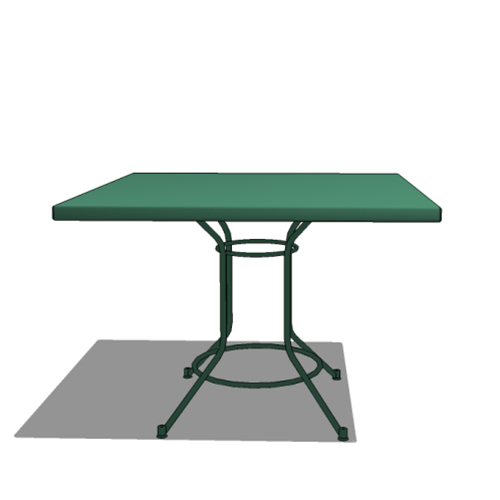 CAD Drawings BIM Models Thomas Steele Café Table: Square, Rod Steel Base