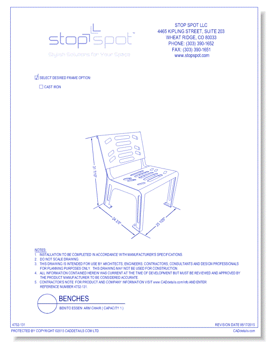 Benito Essen: Arm Chair ( Capacity 1 )